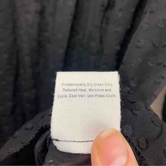 Charles Nolan Sheer Polka-Dot Silk Blouse, size 4 - Picture 8 of 10